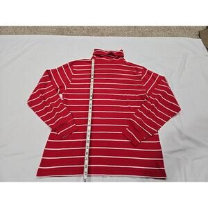 Eddie Bauer Mens Red White Stripe Turtleneck Large